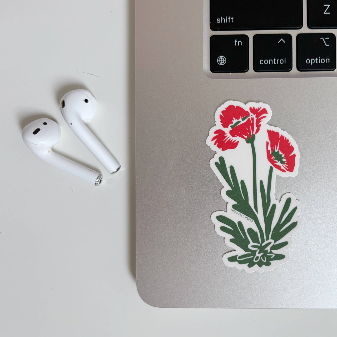 Eco Friendly Poppies Die Cut Sticker