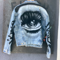 Vintage Clothing - Alonzo R. Custom denim jacket Eye love hard 1/1