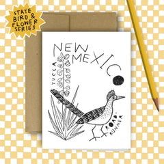 NEW MEXICO State Flower & Bird Greeting Card