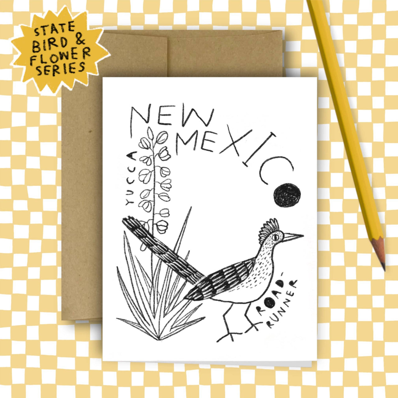 NEW MEXICO State Flower & Bird Greeting Card