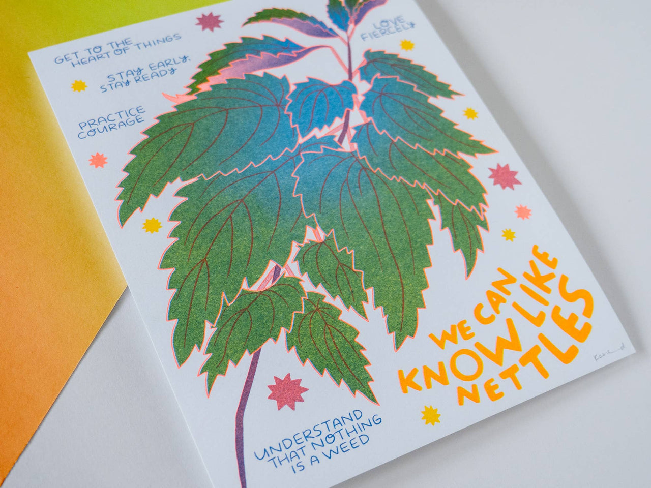 We Can Know Like Nettles - Risograph Art  Print