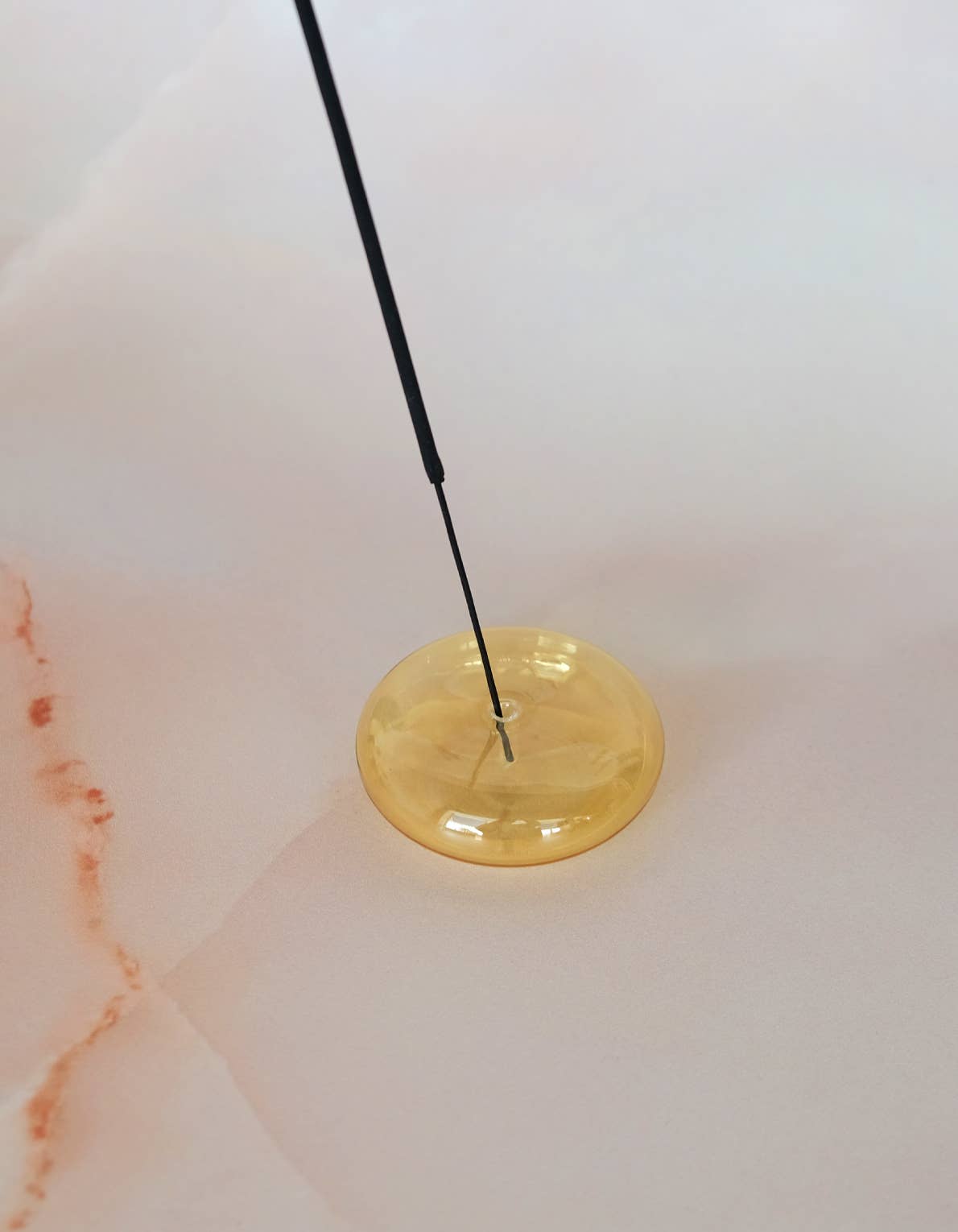 Glass Bubble Incense Holder : Amber Translucent