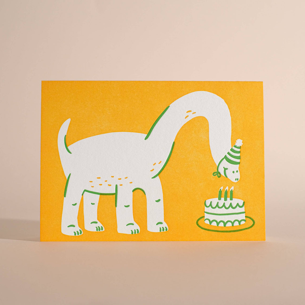 Birthday Dinosaur Letterpress Greeting Card