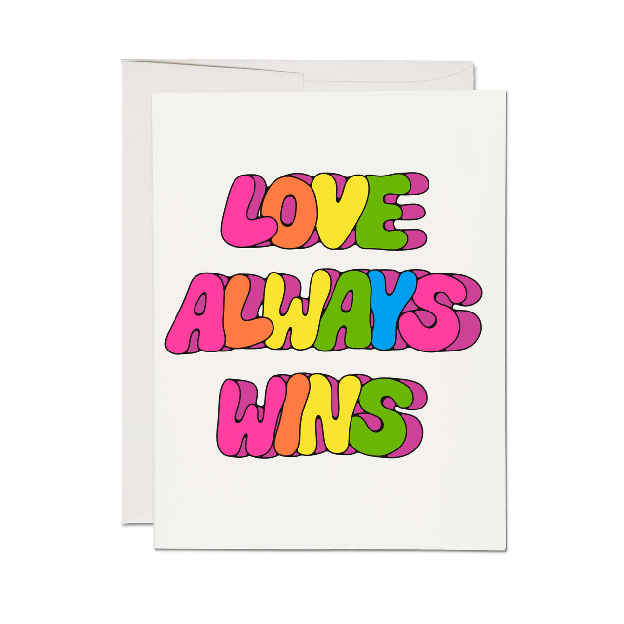 Love Always Wins greeting card: Single