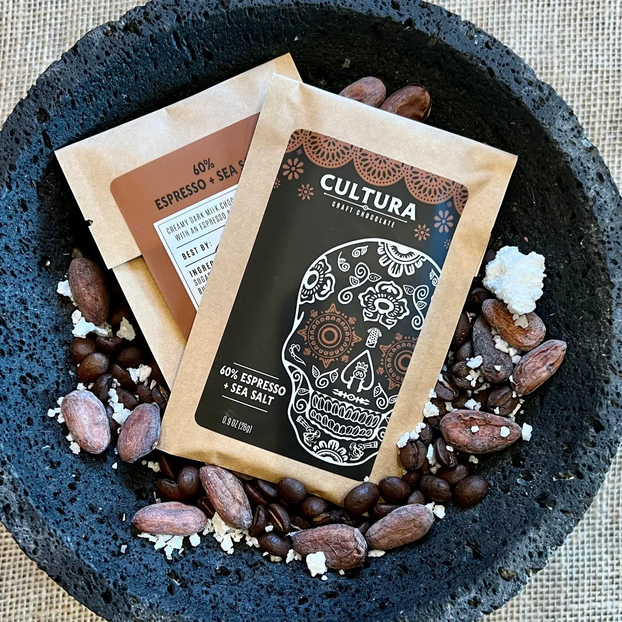 Cultura Chocolate - 60% Espresso + Sea Salt Chocolate Bar