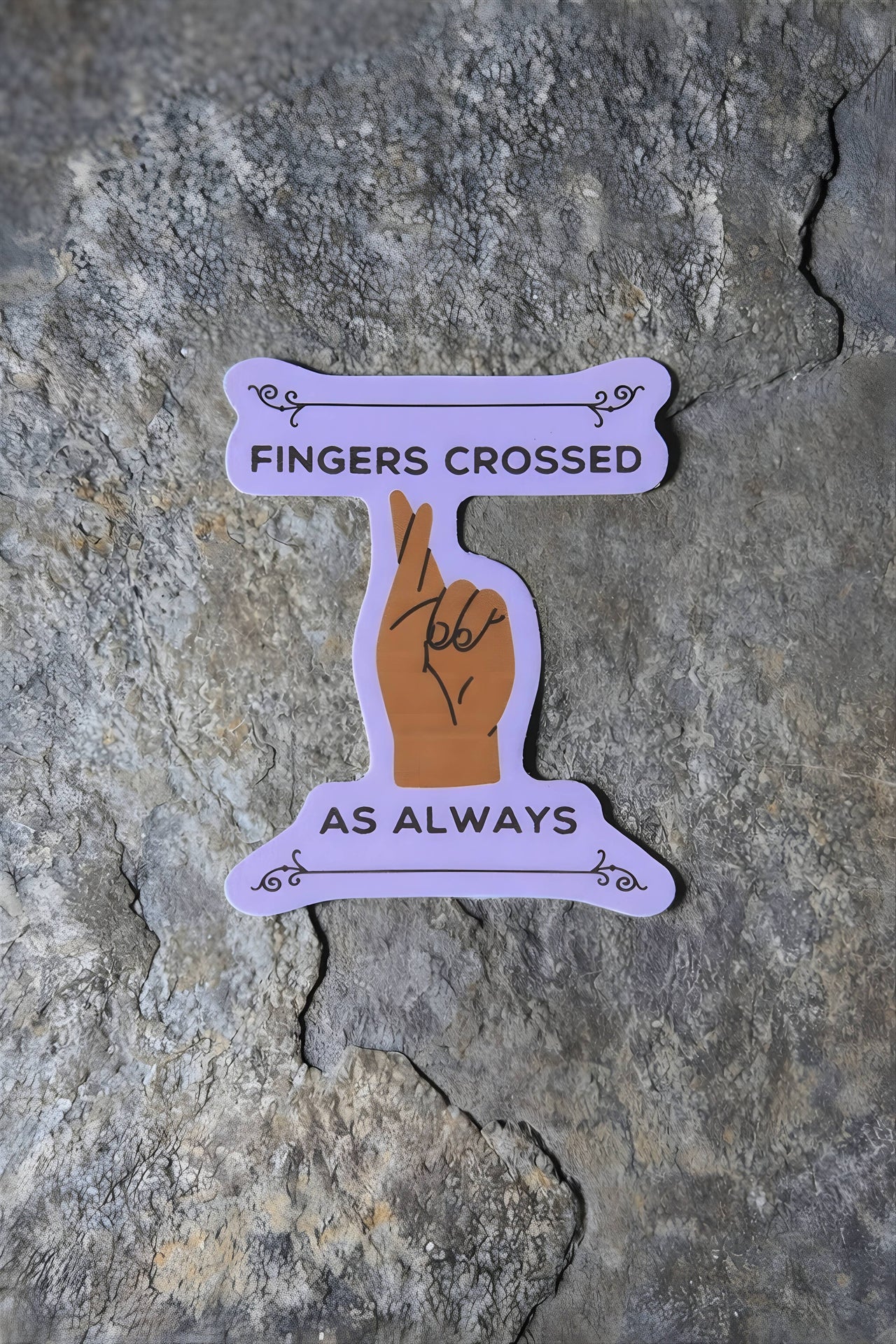 Fingers Crossed Vinyl Sticker