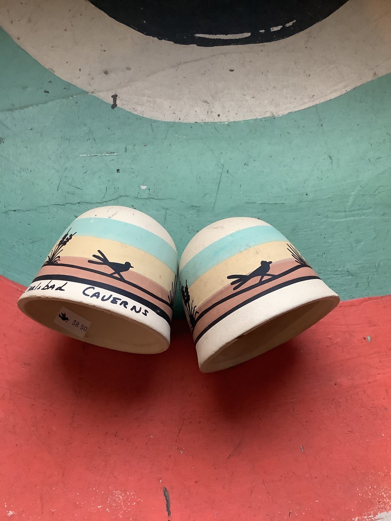 Vintage Collectibles- Vintage hand painted Carlsbad Caverns NM ceramic bells set