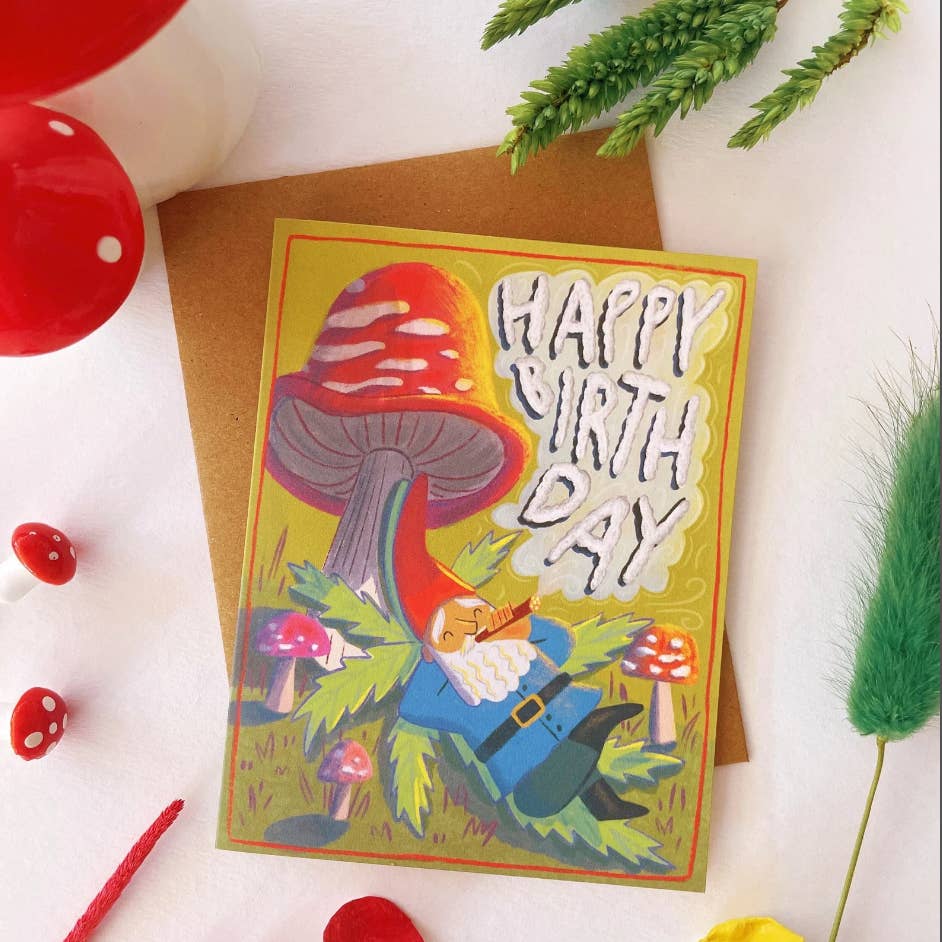Abbie Ren - Gnome Birthday Greeting Card