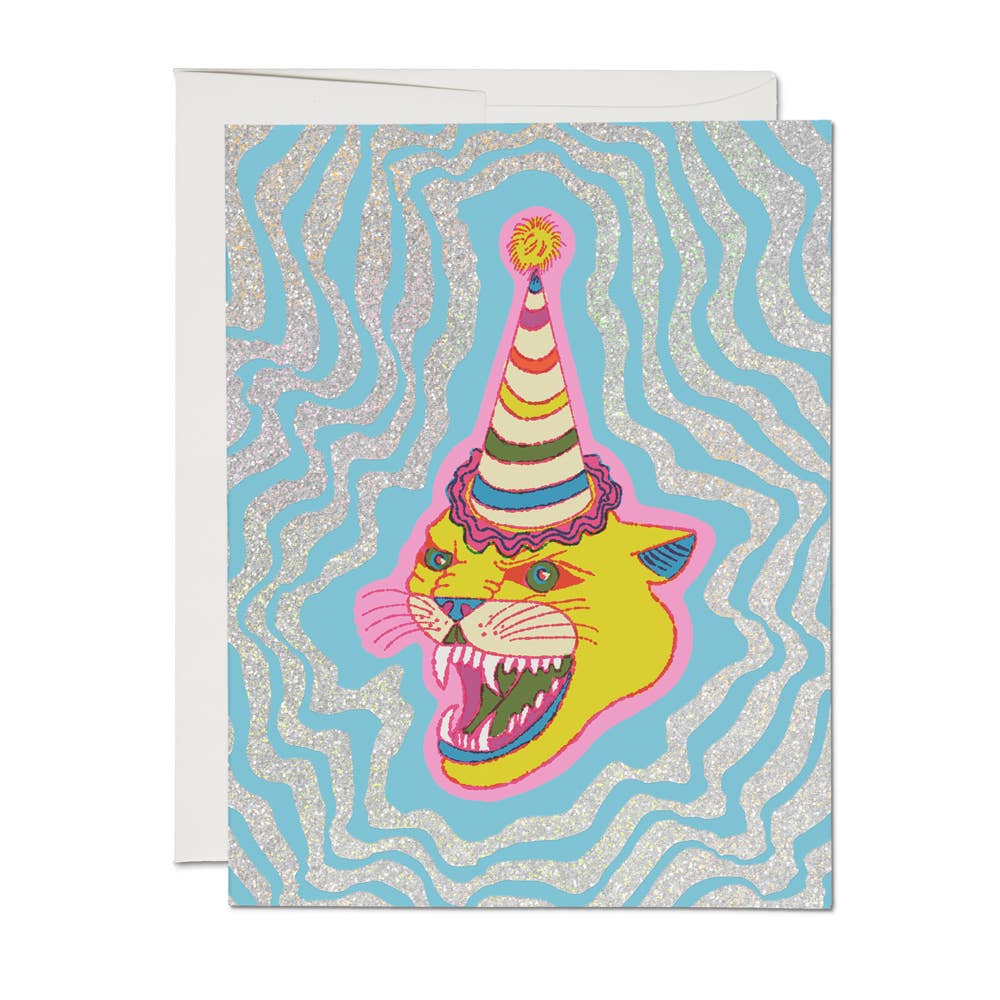 Red Cap Cards - Greeting Card - Party Hat Cat