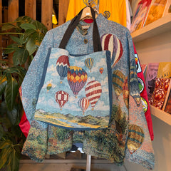 Vintage Hot Air Balloon Sugar Street Weavers Blanket Coat and Tote