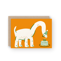 Birthday Dinosaur Letterpress Greeting Card
