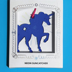 Blue Unicorn Neon Suncatcher 