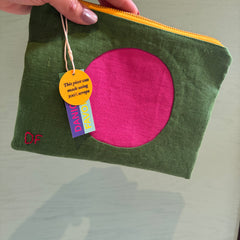 Circle Linen Zipper Pouch - Danica Favorito