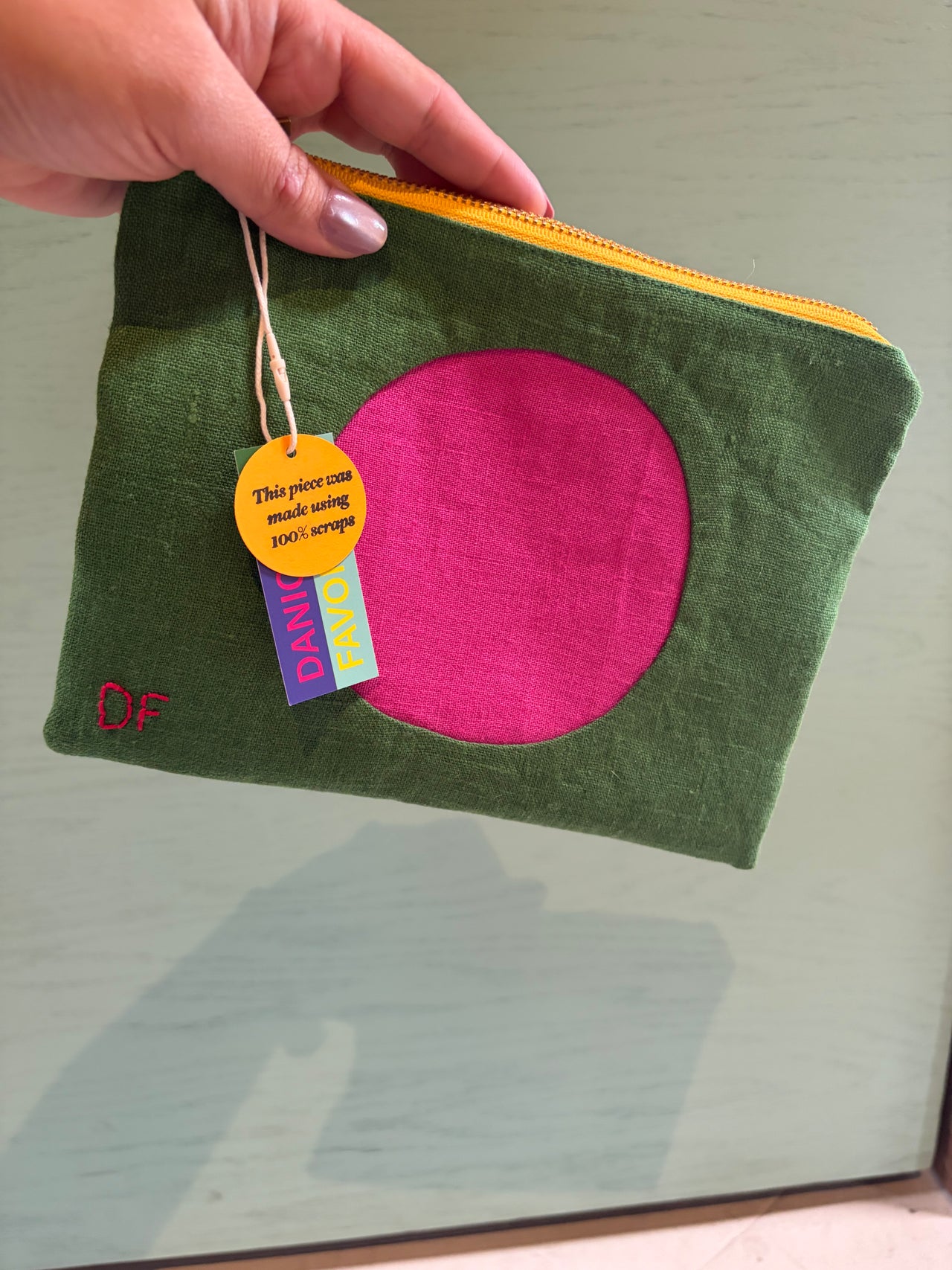Circle Linen Zipper Pouch - Danica Favorito