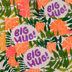 Big Hug - Marigold Risograph Greeting Card