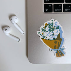 Eco Friendly Brown Paper Bouquet Die Cut Sticker