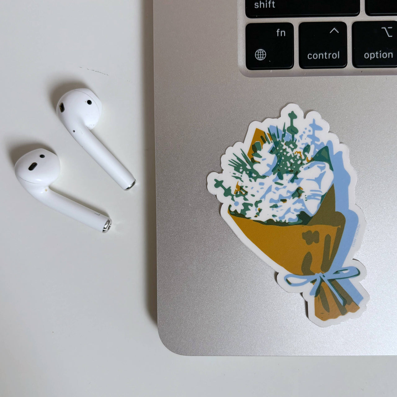 Eco Friendly Brown Paper Bouquet Die Cut Sticker