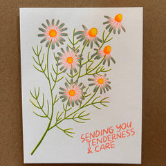 Tenderness & Care - Chamomile Risograph Greeting Card