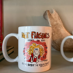 Vintage Glassware -  Vintage 1995 Hot Flashes Cartoon Mug
