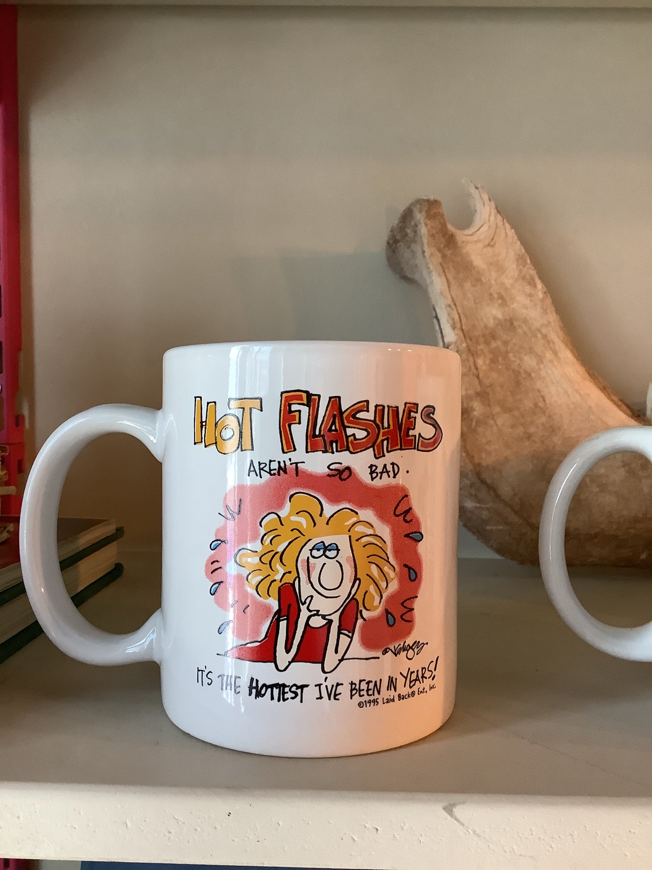 Vintage Glassware -  Vintage 1995 Hot Flashes Cartoon Mug