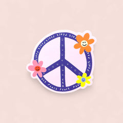 Peace Flowers - Die Cut Sticker