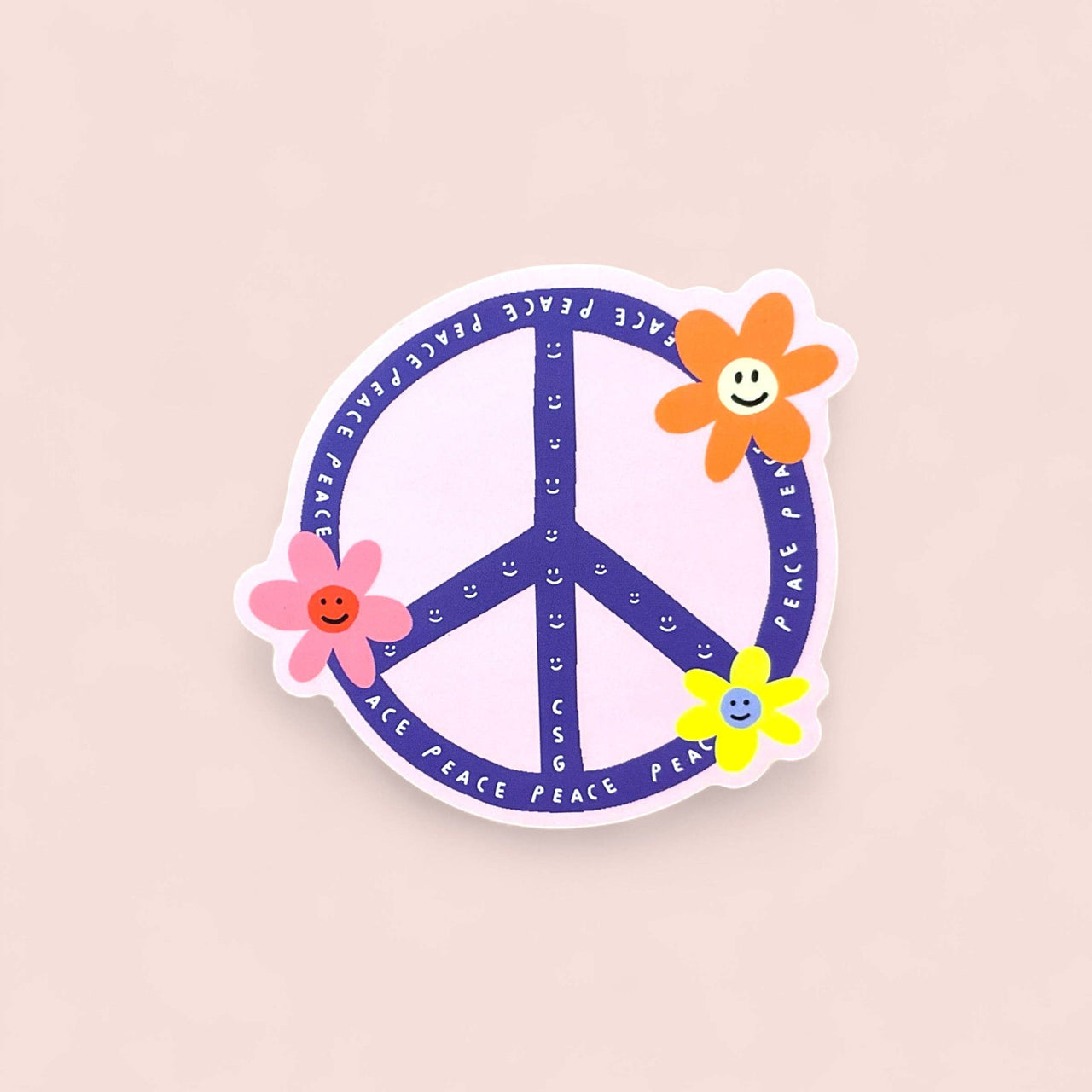 Peace Flowers - Die Cut Sticker