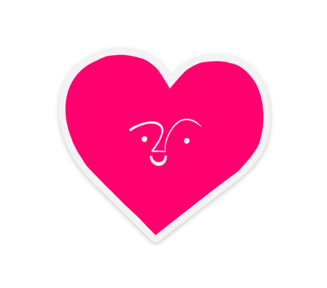 Happy Heart Clear Vinyl Sticker: Default Title