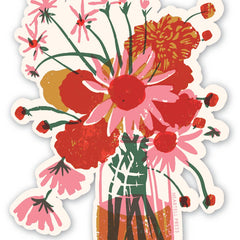 Eco Friendly Glass Jar Bouquet Die Cut Sticker