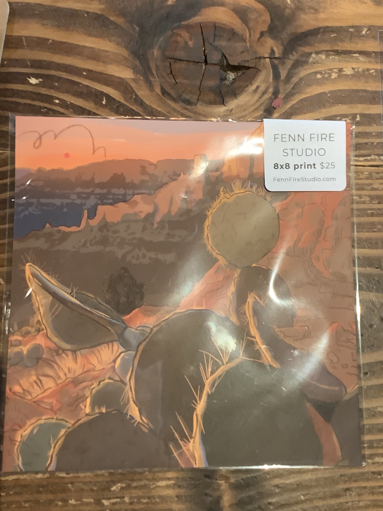 Fenn Fire Studio - Print 8”x8” - Hoodoo Prickly Pear