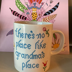 Vintage Glassware -  Vintage There’s No Place Like Grandmas Place mug