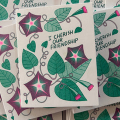 Morning Glory Friendship - Risograph Greeting Card