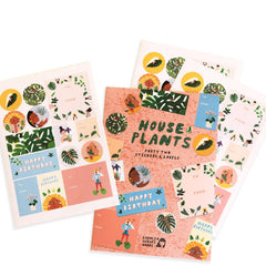 HOUSE PLANTS - 42 Sticker + Label Set