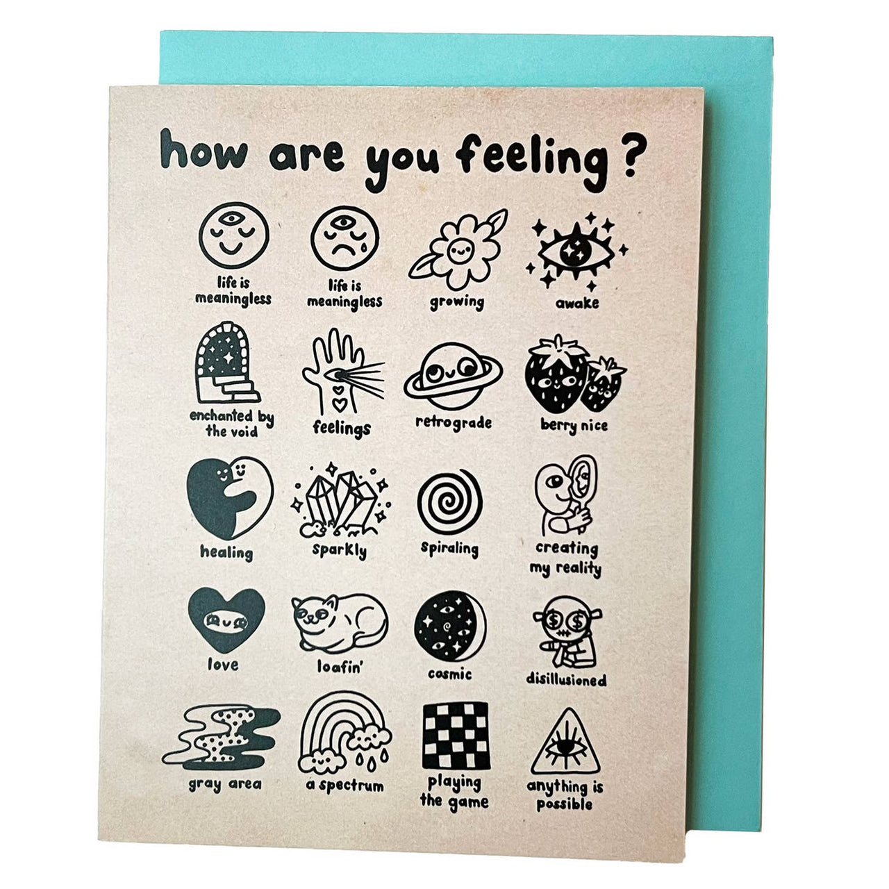 Wokeface - Greeting Card - Feelings Chart