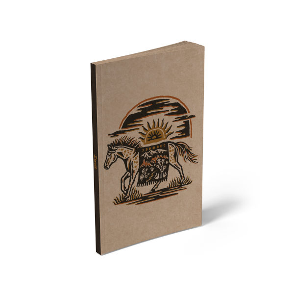 RaycoDesign Western Horse Kraft Layflat Notebook Journal