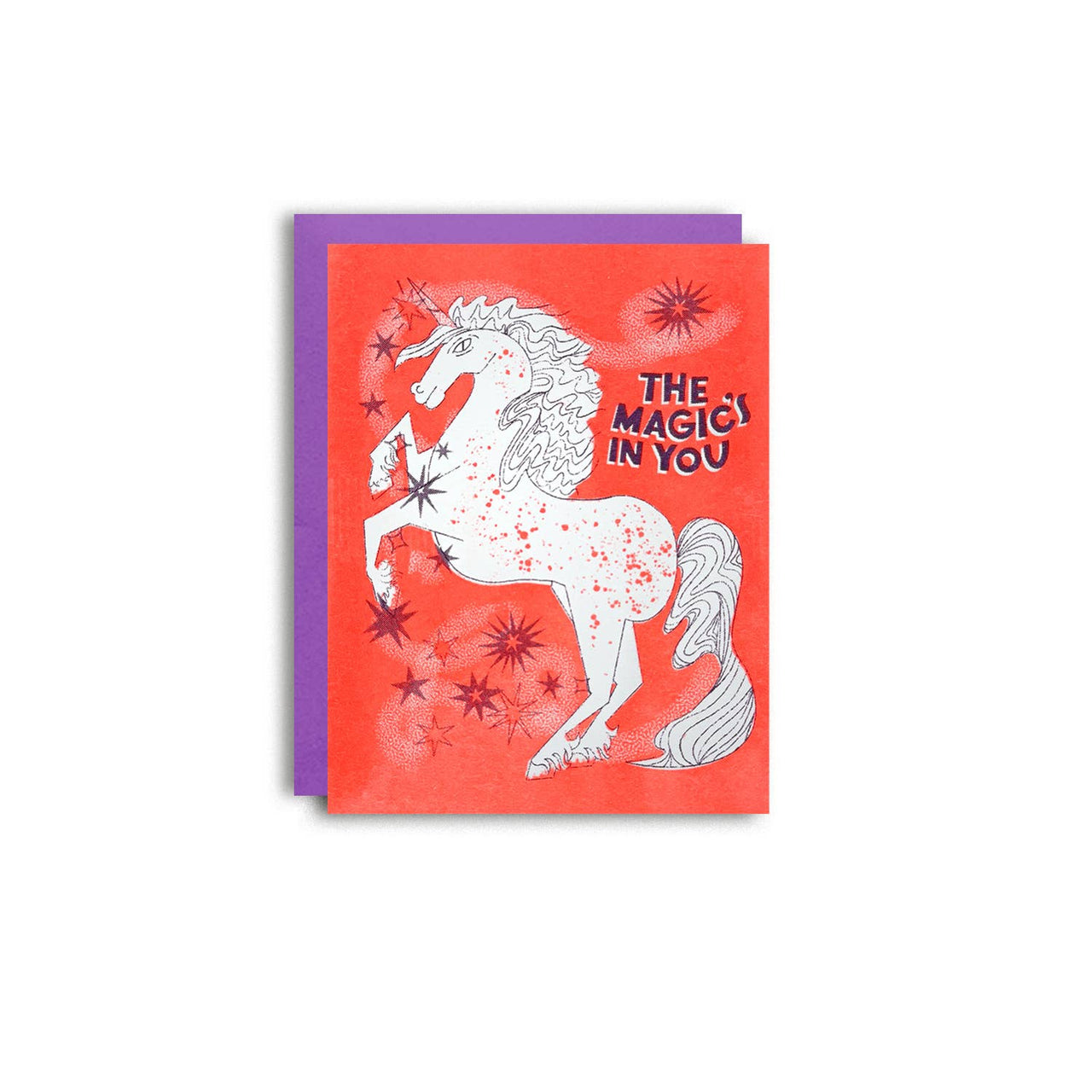 Magic's in You - Risograph Encouragement Unicorn card 