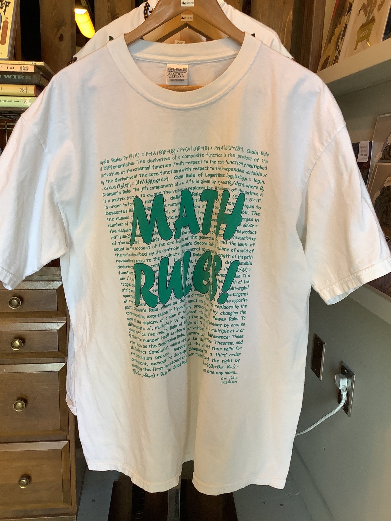 Vintage Clothing - 90s MATH RULES tee
