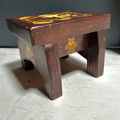 Flyby Provisions - Vintage Kids Hand-painted Wooden Stool