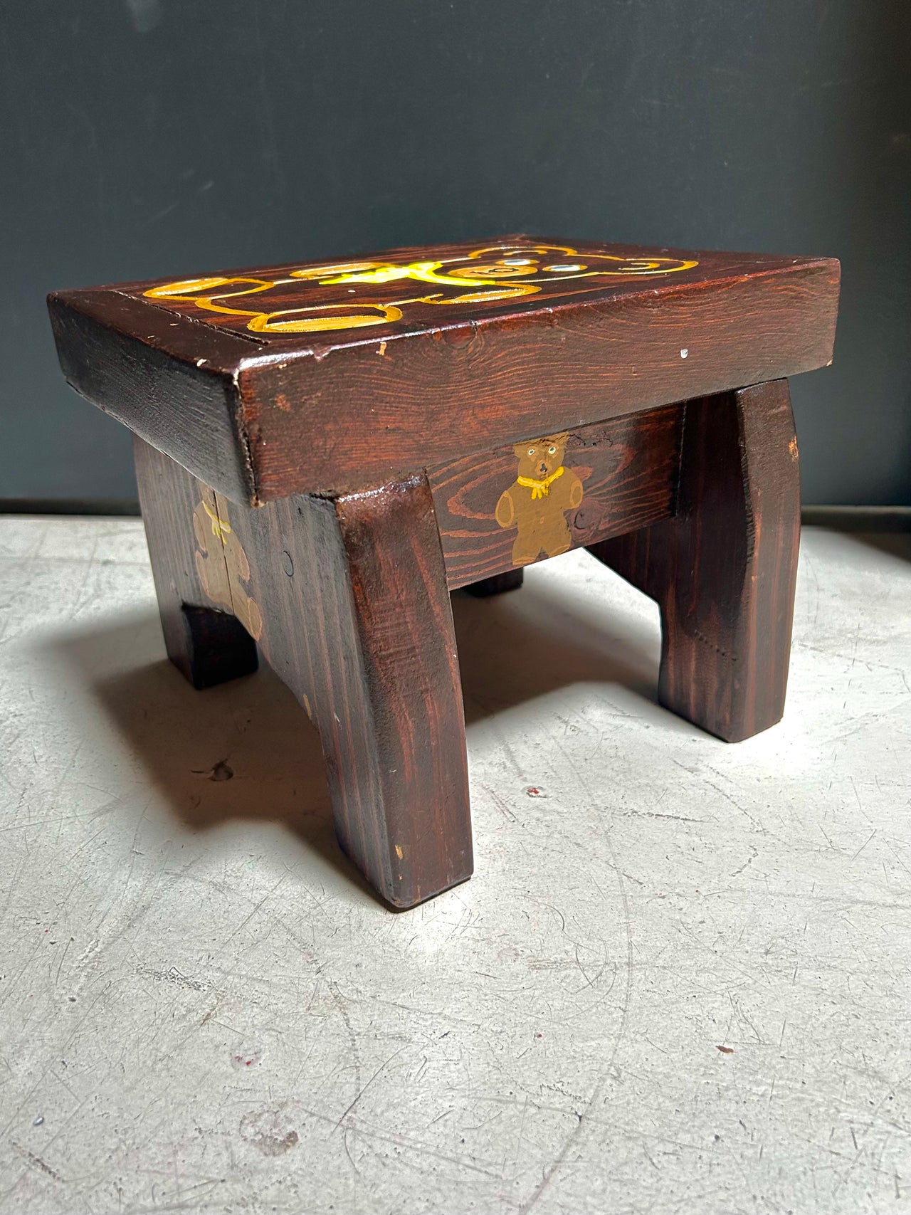 Flyby Provisions - Vintage Kids Hand-painted Wooden Stool