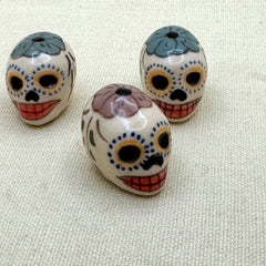  Extra Small Painted Pottery Skulls, Peru