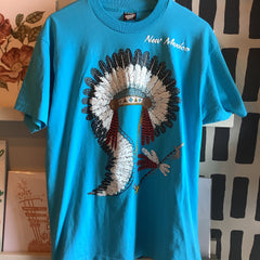 Vintage Clothing - Vintage New Mexico Chief headdress tee XL