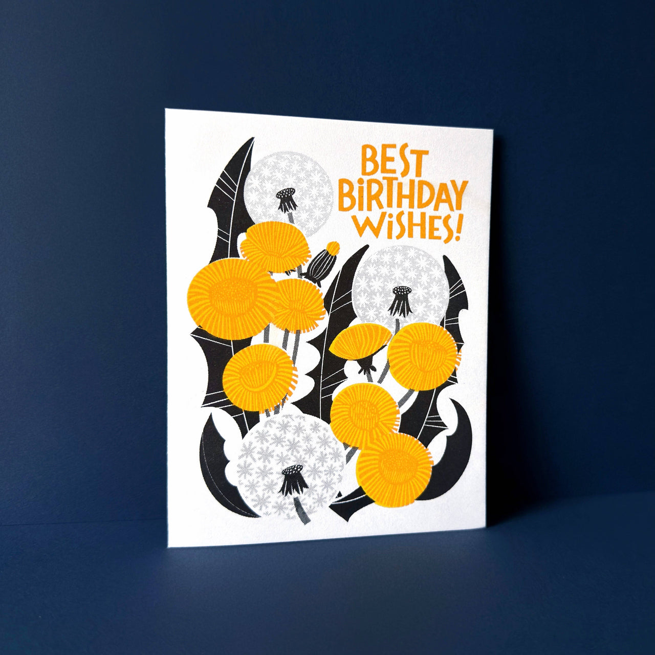 Dandelion Wishes Botanical Risograph Birthday Card
