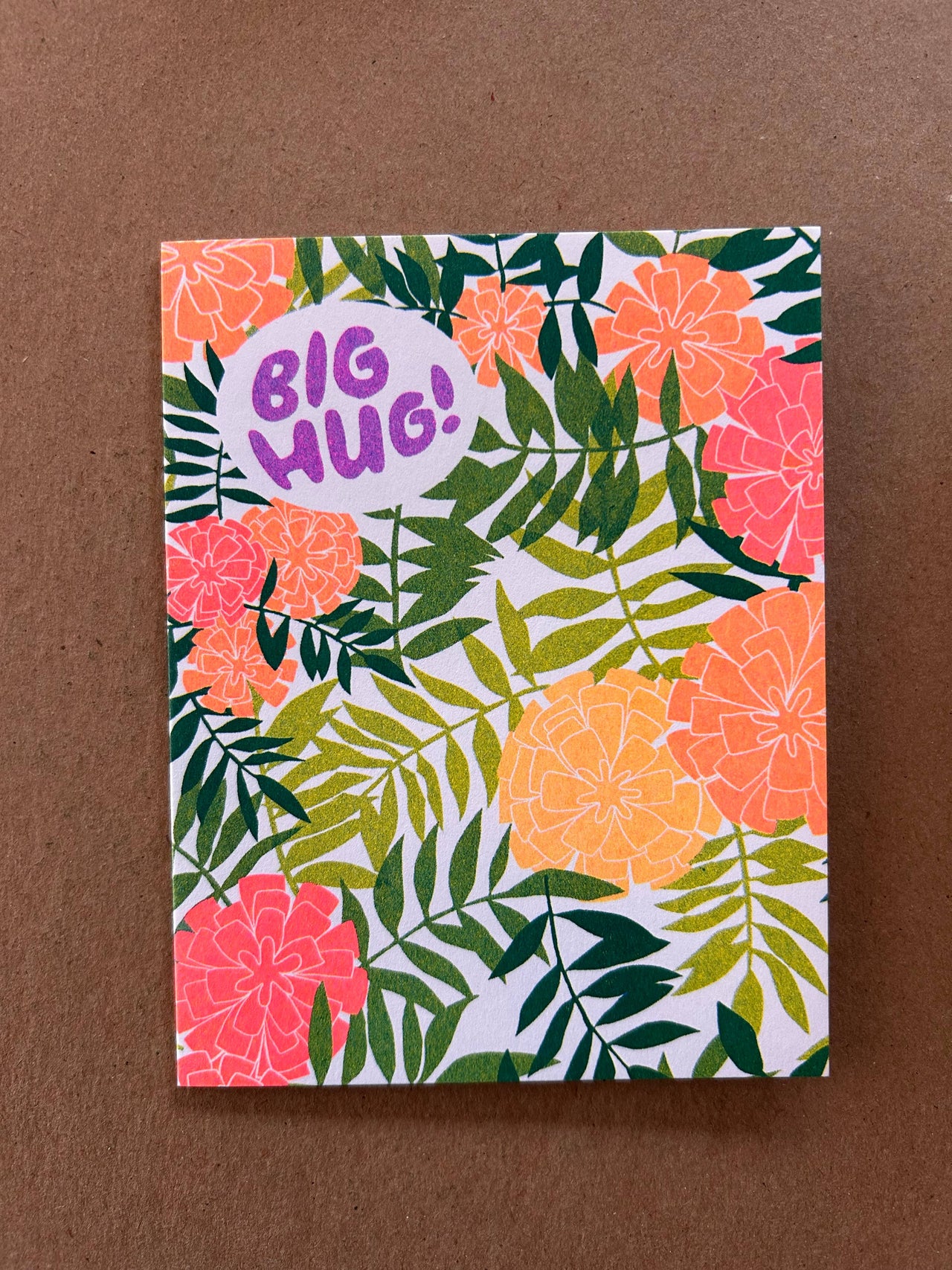 Big Hug - Marigold Risograph Greeting Card