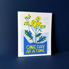 One Day at a Time Recovery Growth Risograph Card