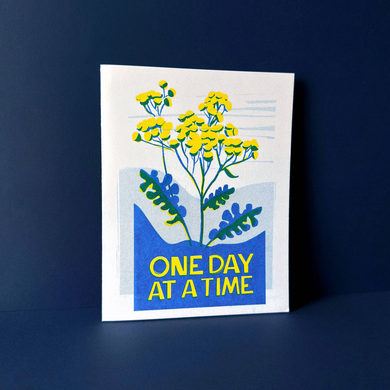 One Day at a Time Recovery Growth Risograph Card
