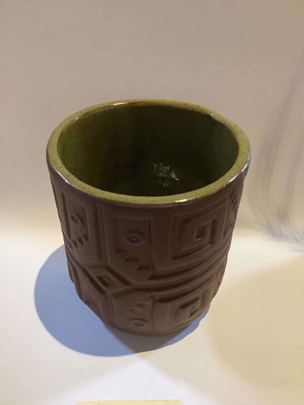 Ceramics By Marissa Wood - Ceramic Tea Cup - Green & Brown