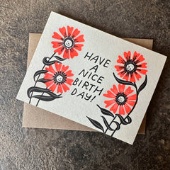 Birthday Flowers Letterpress Card