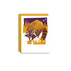 Backyard Buddy - Raccoon  - Risograph Everyday Card