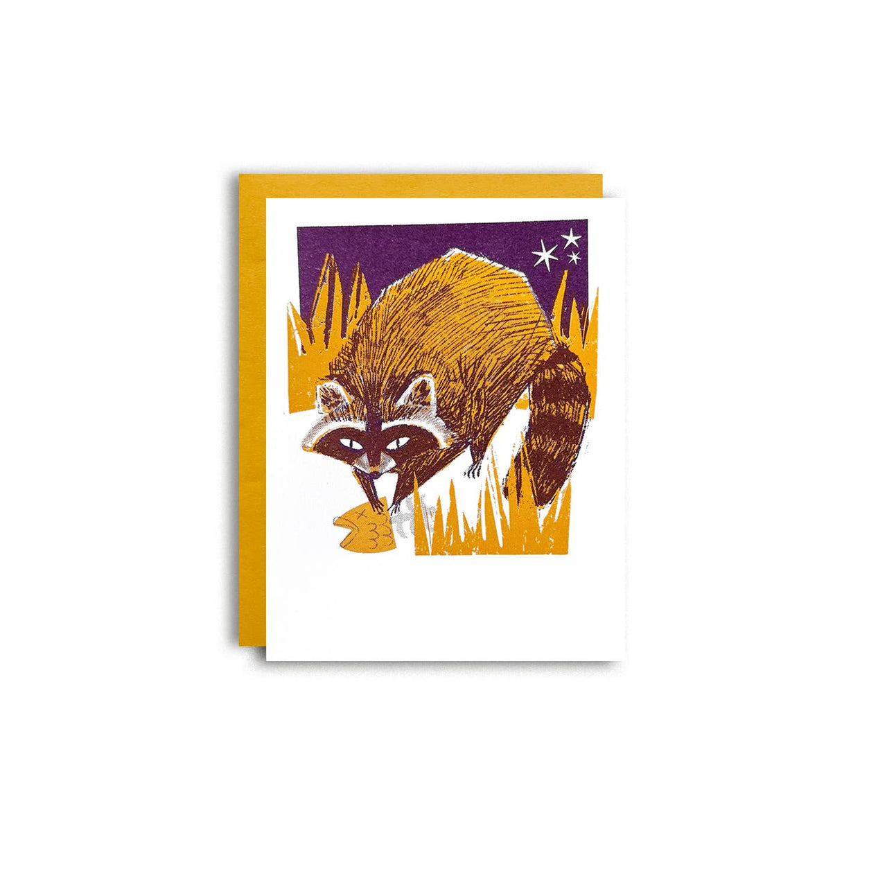 Backyard Buddy - Raccoon  - Risograph Everyday Card