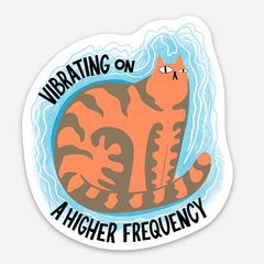 Cat Vibrations Vinyl Sticker
