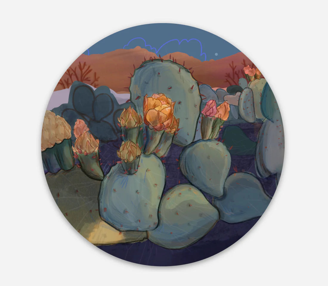 Fenn Fire Studio - Sticker - Foothills Prickly Pear Yellow Flowers